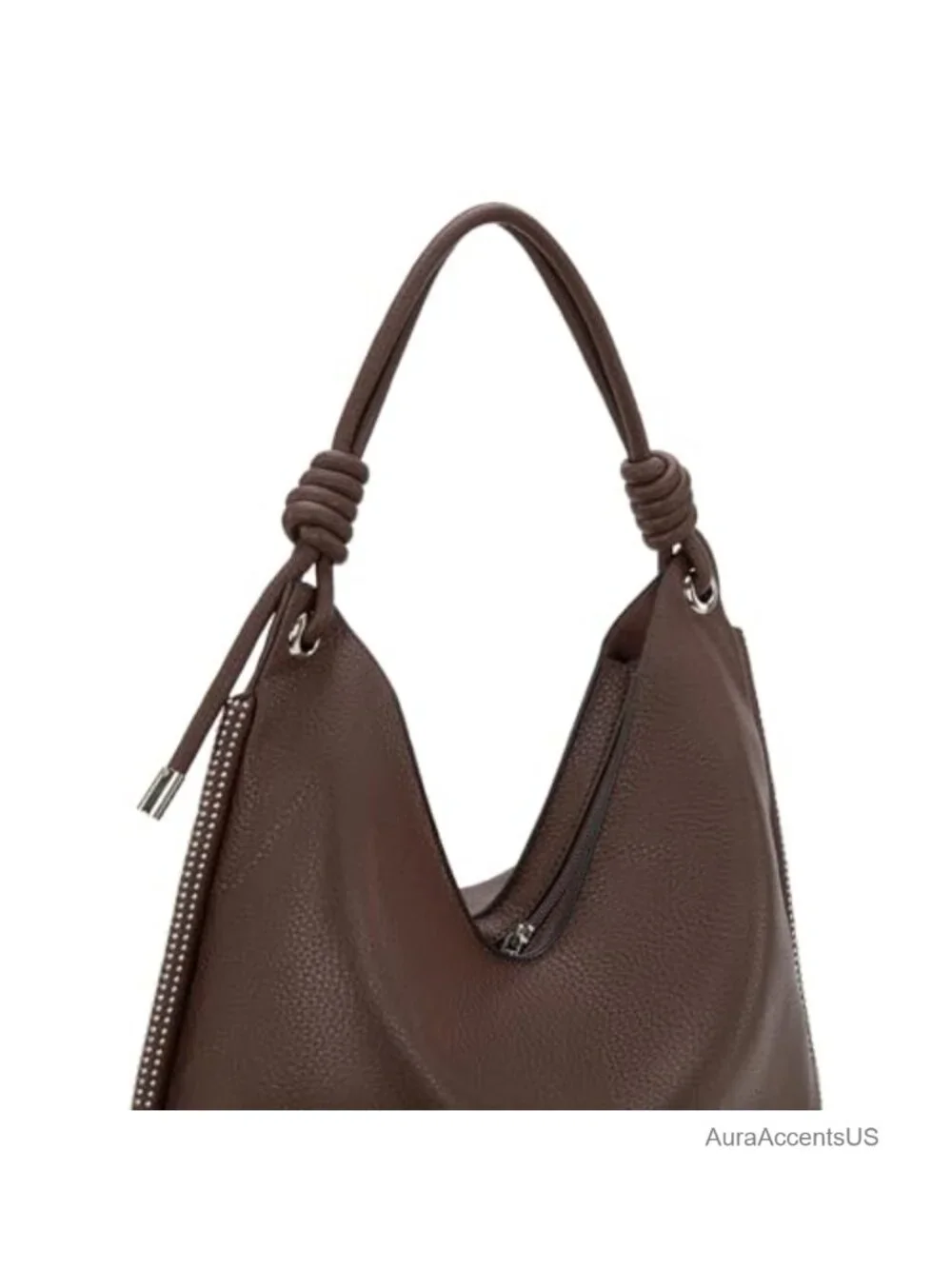Slouchy Hobo Purse Faux Leather Large Shoulder Bag Knotted Handle